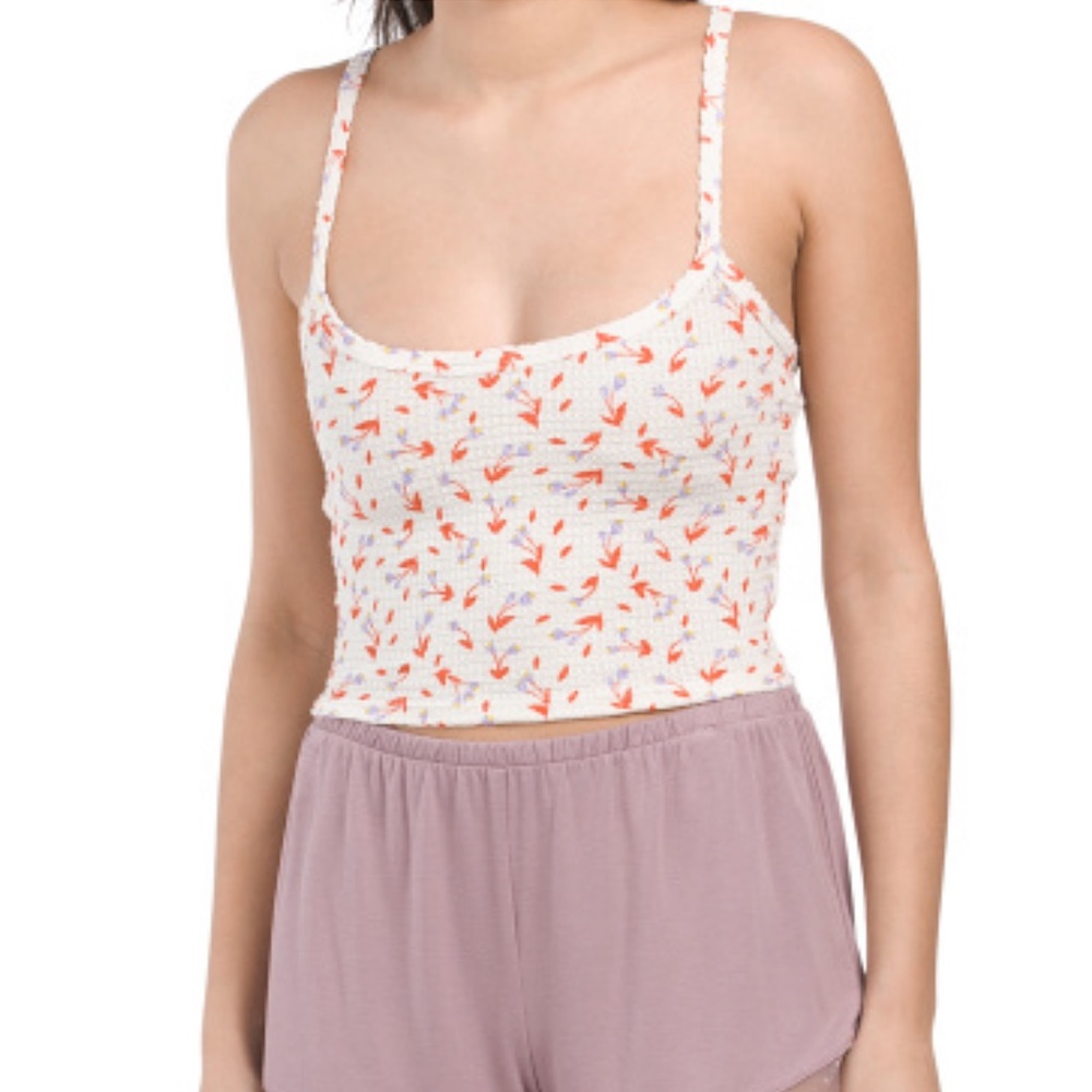 Free People Floral Spaghetti Strap Top